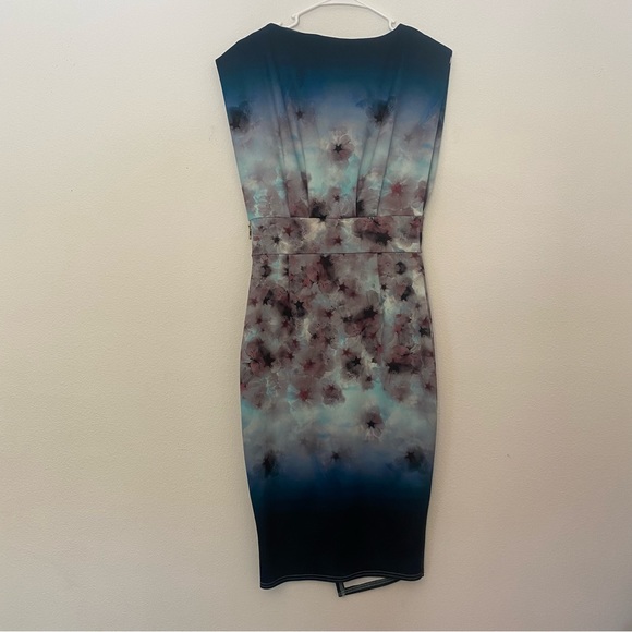 NWOT ASOS size 6 MIDI dress with asymmetrical hemline with watercolor effect - Picture 6 of 16